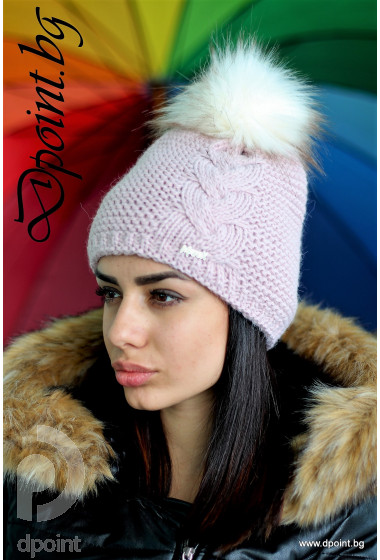 Зимна дамска шапка с плетеница Кимбърли