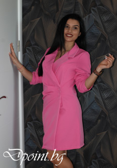 Ефектна рокля - сако в розов цвят - Дейна