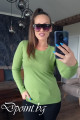 Дамска изчистена блуза в свеж зелен цвят - Абигейл