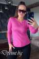 Свежа дамска розова блуза от фино плетиво - Лора