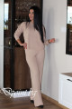 Актуален комплект блуза и панталон от плетиво с лек блясък - Кая