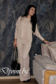 Актуален комплект блуза и панталон от плетиво с лек блясък - Кая
