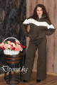 Дамски комплект от стегнато плетиво - блуза и панталон - Елия